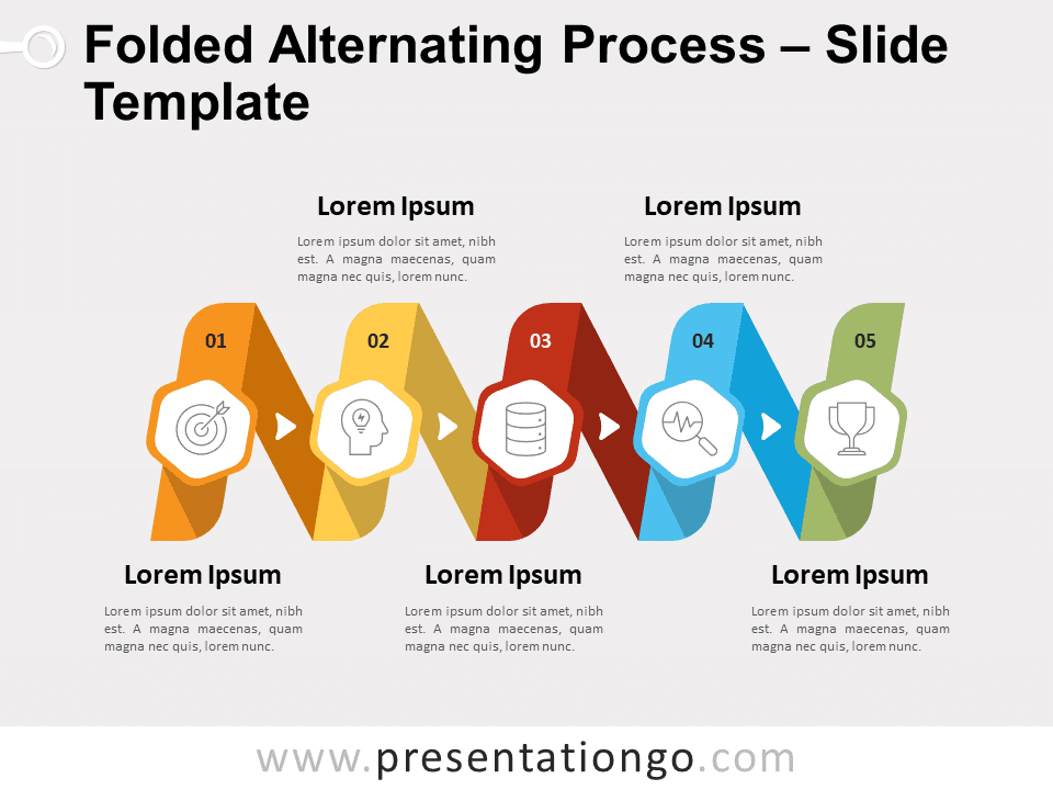 Proceso Alternativo Plegado Diagrama Gratis Para PowerPoint Y Google Slides