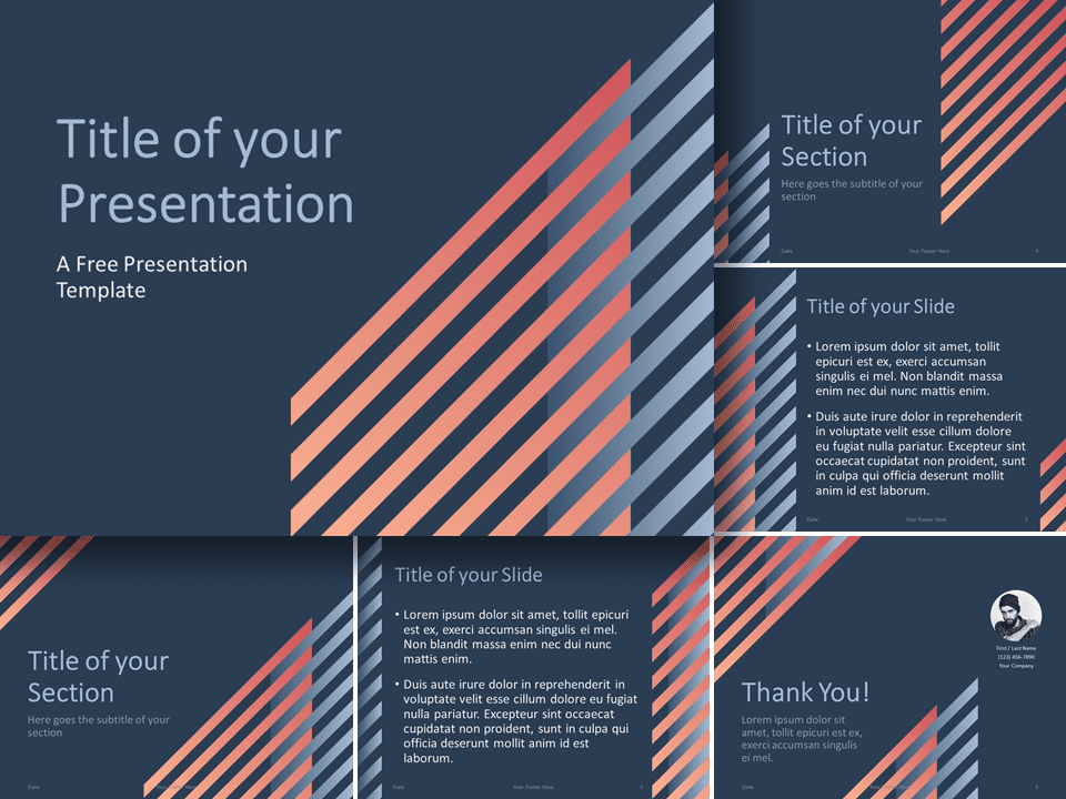 Plantilla de Rayas Modernas Gratis Para PowerPoint Y Google Slides