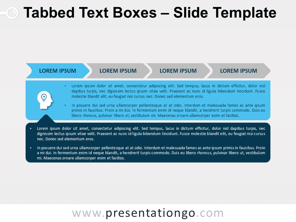 Cajas de Texto Con Pestañas - Gráfico Gratis Para PowerPoint Y Google Slides