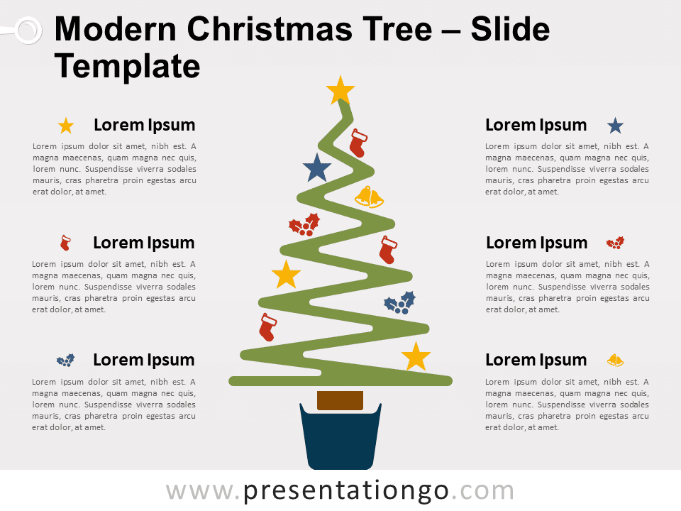 Árbol de Navidad Moderno - Gráfico Gratis Para PowerPoint Y Google Slides
