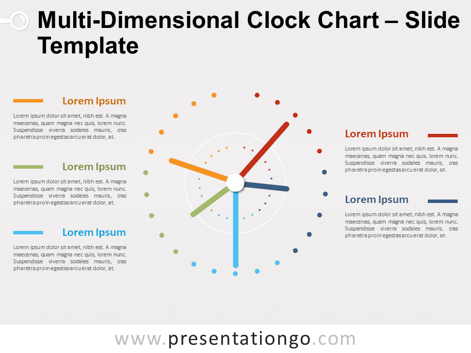 Gráfico de Reloj Multidimensional Gráfico Gratis Para PowerPoint Y Google Slides