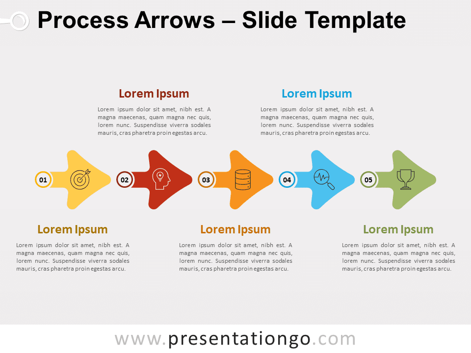 Flechas de Proceso - Diagrama Gratis Para PowerPoint Y Google Slides