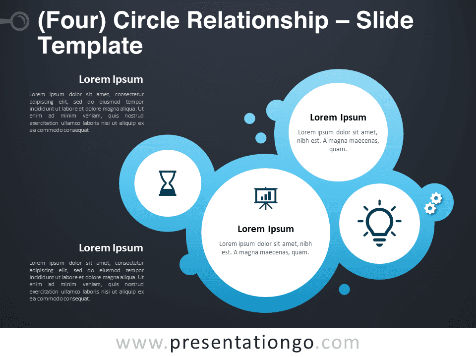 Relación de 4 Círculos - Gráfico Gratis Para PowerPoint Y Google Slides