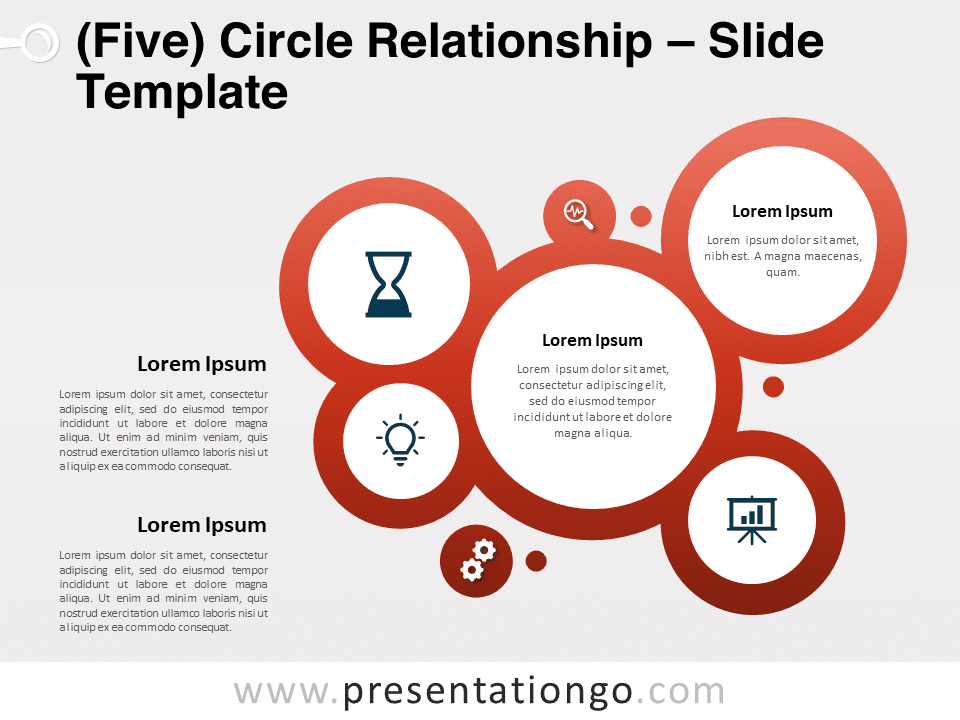Relación de 5 Círculos - Gráfico Gratis Para PowerPoint Y Google Slides