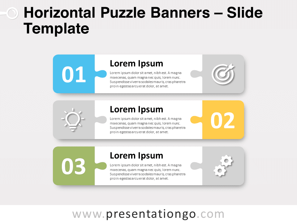 Banderas de Rompecabezas Horizontales - Gráfico Gratis Para PowerPoint Y Google Slides