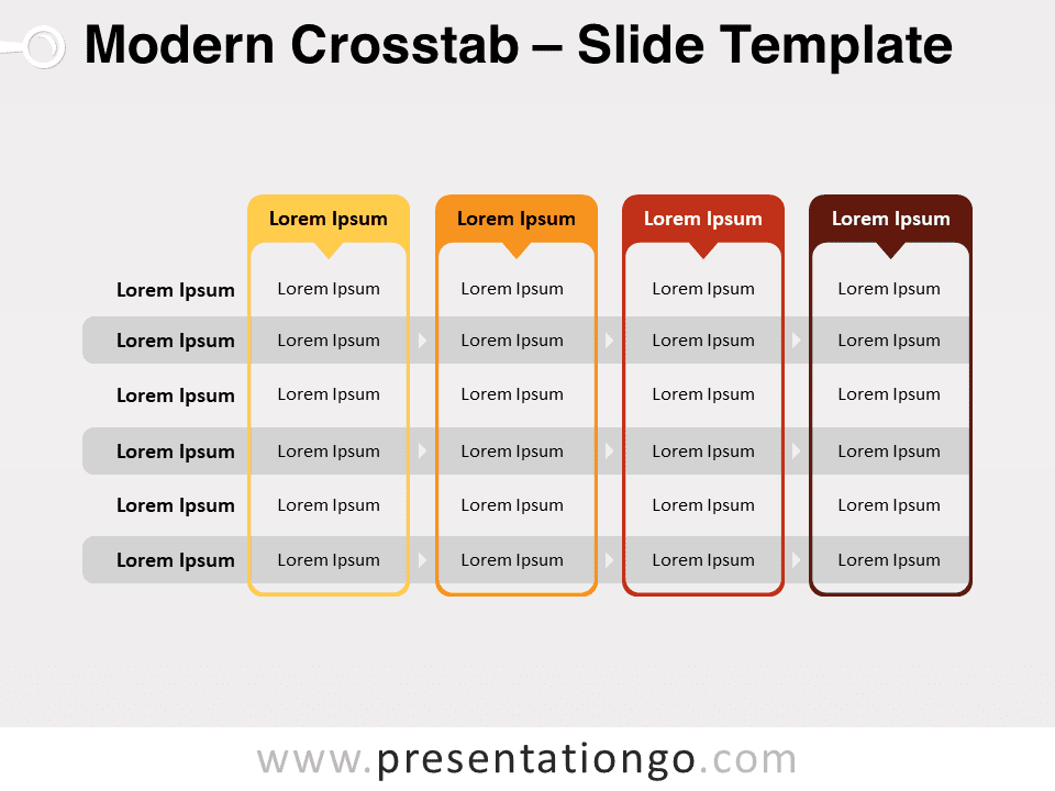 Tabla de Cruz Moderna - Gráfico Gratis Para PowerPoint Y Google Slides