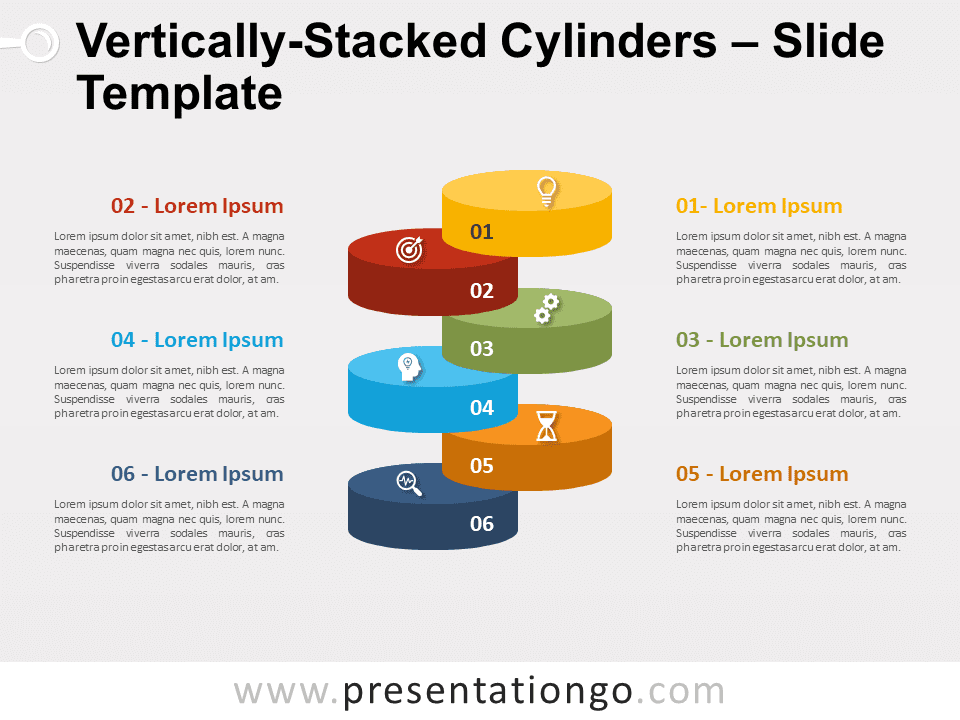 Cilindros Apilados Verticalmente - Gráfico Gratis Para PowerPoint Y Google Slides
