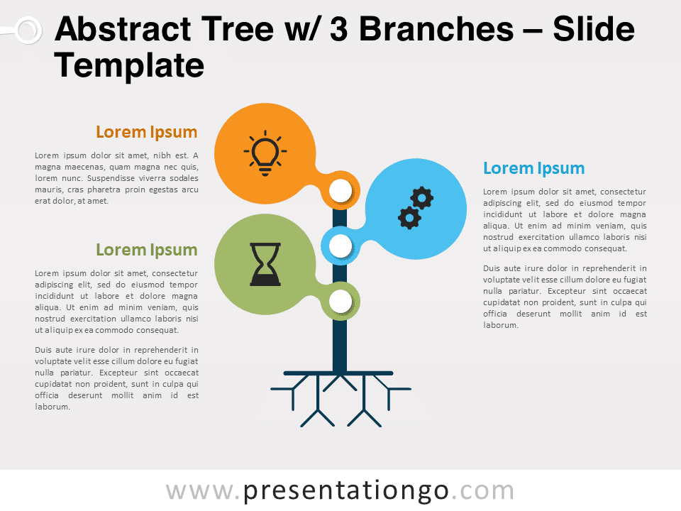 Árbol Abstracto Con 3 Ramas - Gráfico Gratis Para PowerPoint Y Google Slides