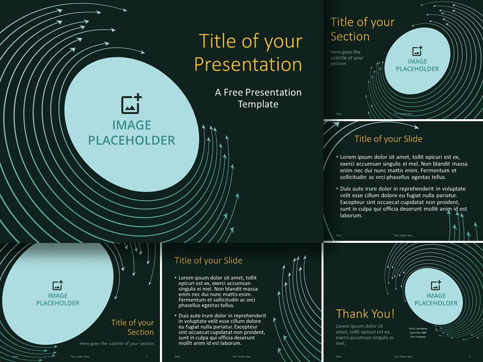 Plantilla de Anillos de Flechas Gratis Para PowerPoint Y Google Slides