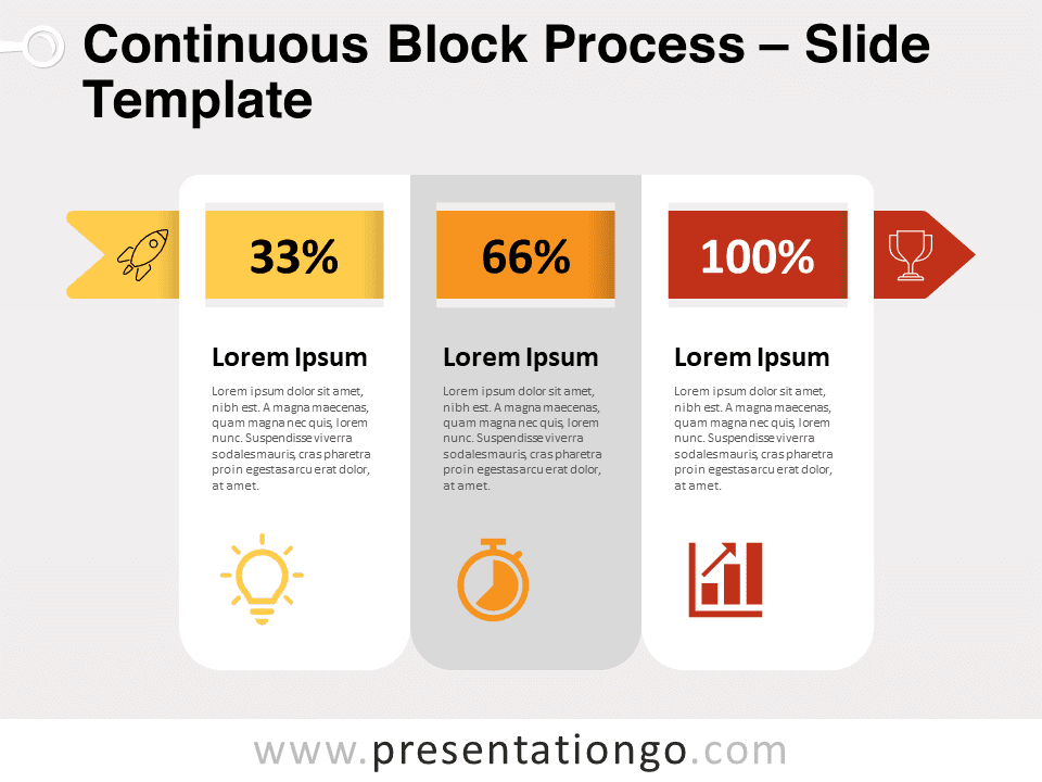 Proceso Continuo de Bloques - Gráfico Gratis Para PowerPoint Y Google Slides