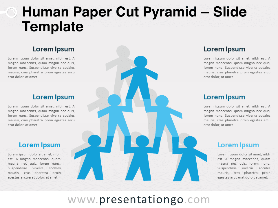 Pirámide de Corte de Papel Humano - Gráfico Gratis Para PowerPoint Y Google Slides