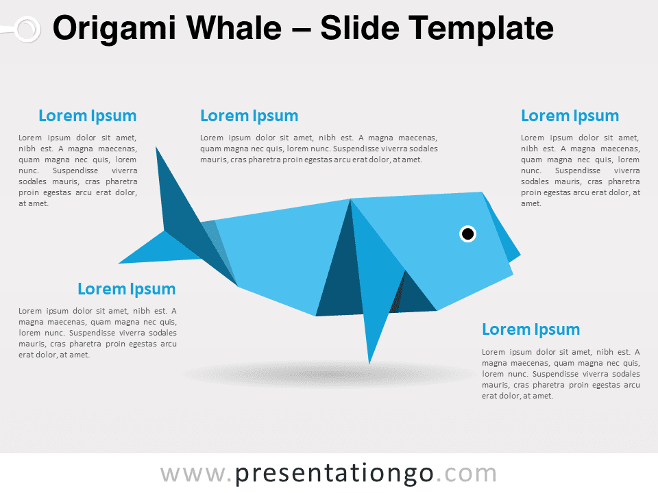 Ballena en Origami Gráfico Gratis Para PowerPoint Y Google Slides