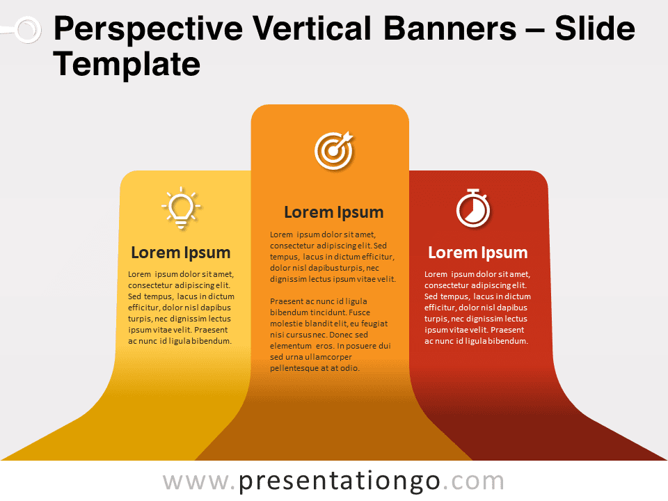 Banners Verticales en Perspectiva - Gráfico Gratis Para PowerPoint Y Google Slides