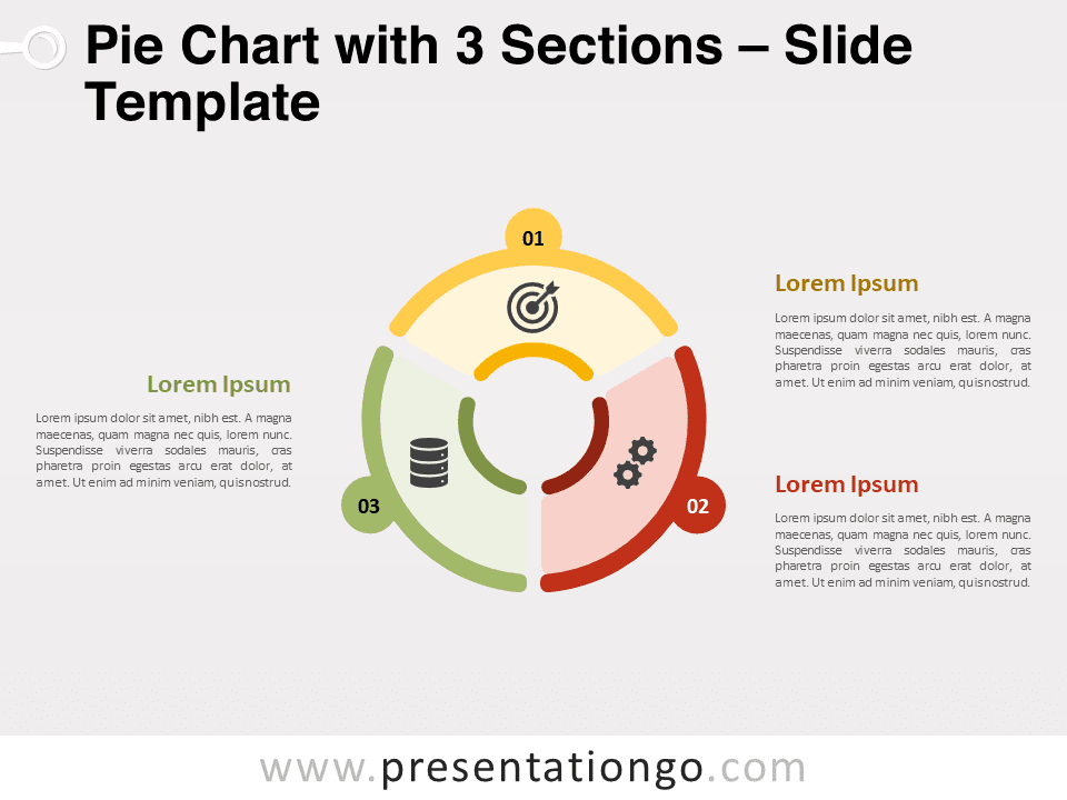 Gráfico Circular de 3 Secciones - Diagrama Gratis Para PowerPoint Y Google Slides
