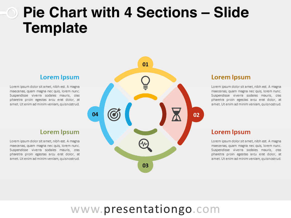 Gráfico Circular de 4 Secciones - Diagrama Gratis Para PowerPoint Y Google Slides