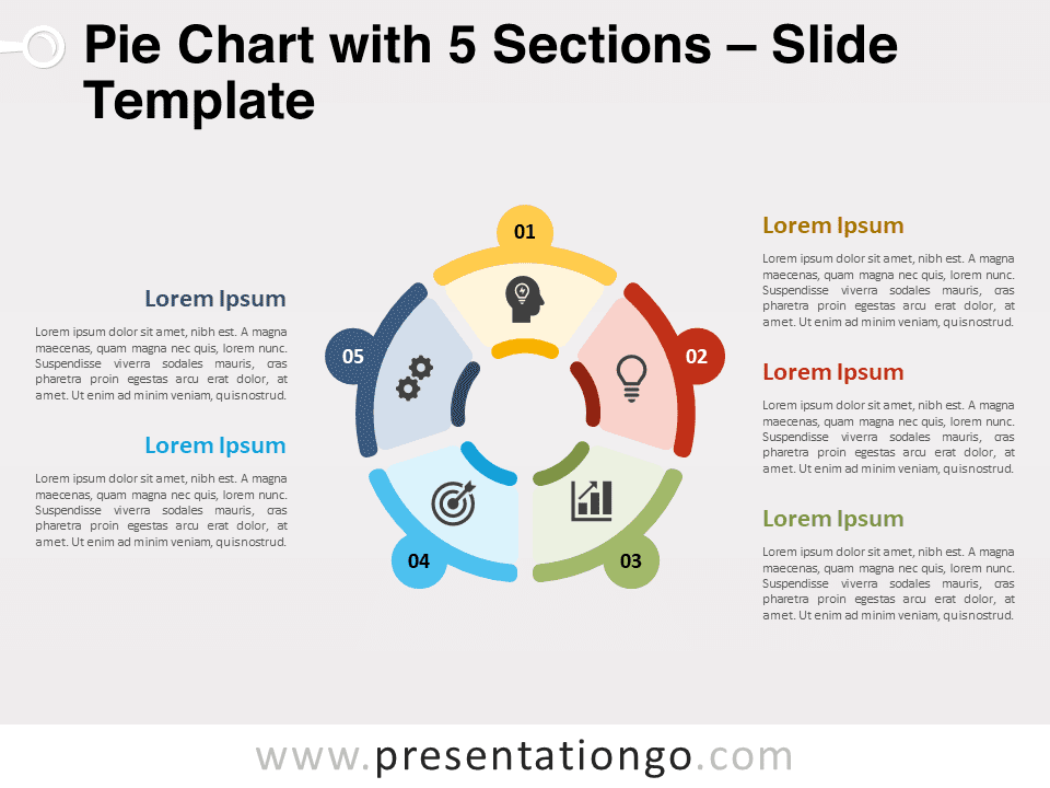 Gráfico Circular Con 5 Secciones - Diagrama Gratis Para PowerPoint Y Google Slides