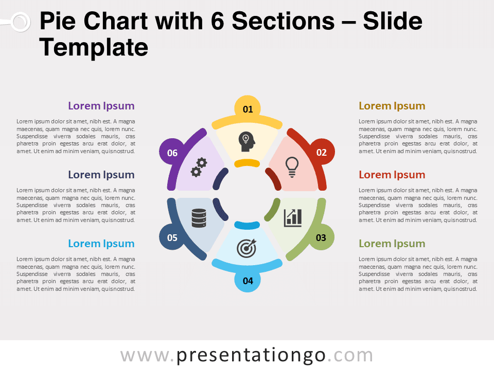 Gráfico Circular de 6 Secciones - Diagrama Gratis Para PowerPoint Y Google Slides