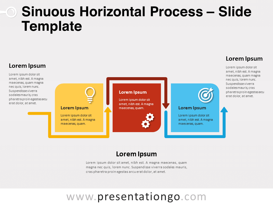 Proceso Horizontal Sinuoso Gráfico Gratis Para PowerPoint Y Google Slides