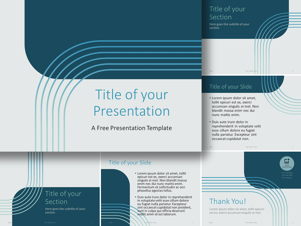 Plantilla Gratis de Esquinas de Gradiente Azul Para PowerPoint Y Google Slides