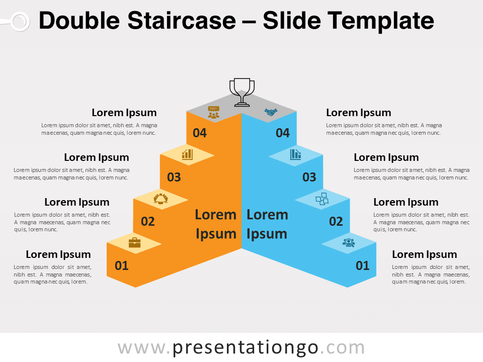 Doble Escalera Gráfico Gratis Para PowerPoint Y Google Slides