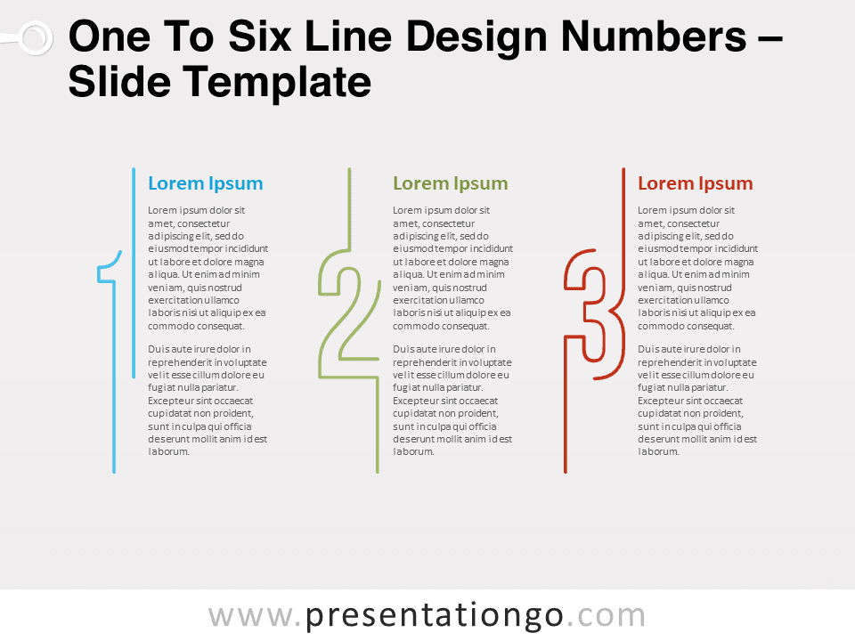 Diseño de Números Con Una Línea - Gráfico Gratis Para PowerPoint Y Google Slides