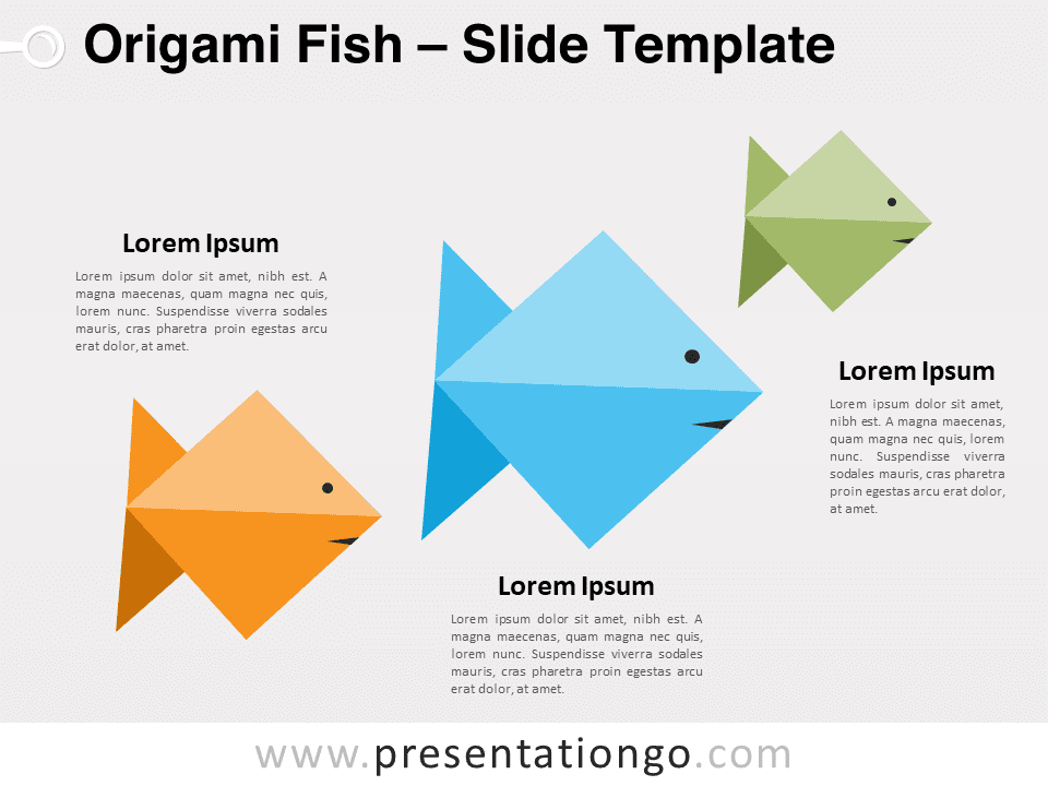 Peces de Origami Gráfico Gratis Para PowerPoint Y Google Slides