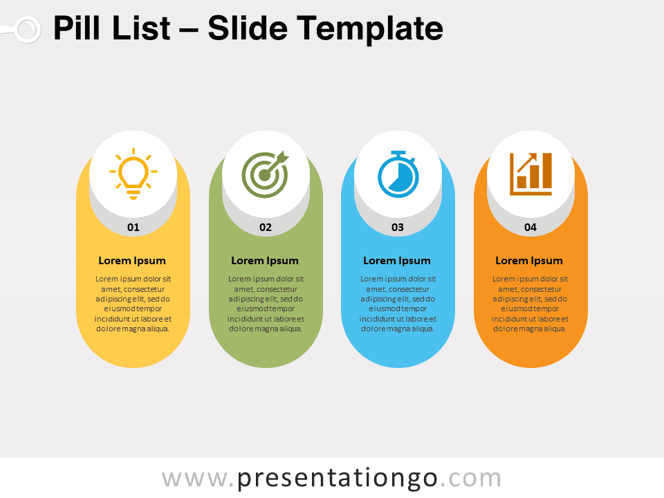 Lista de Pastillas Gráfico Gratis Para PowerPoint Y Google Slides