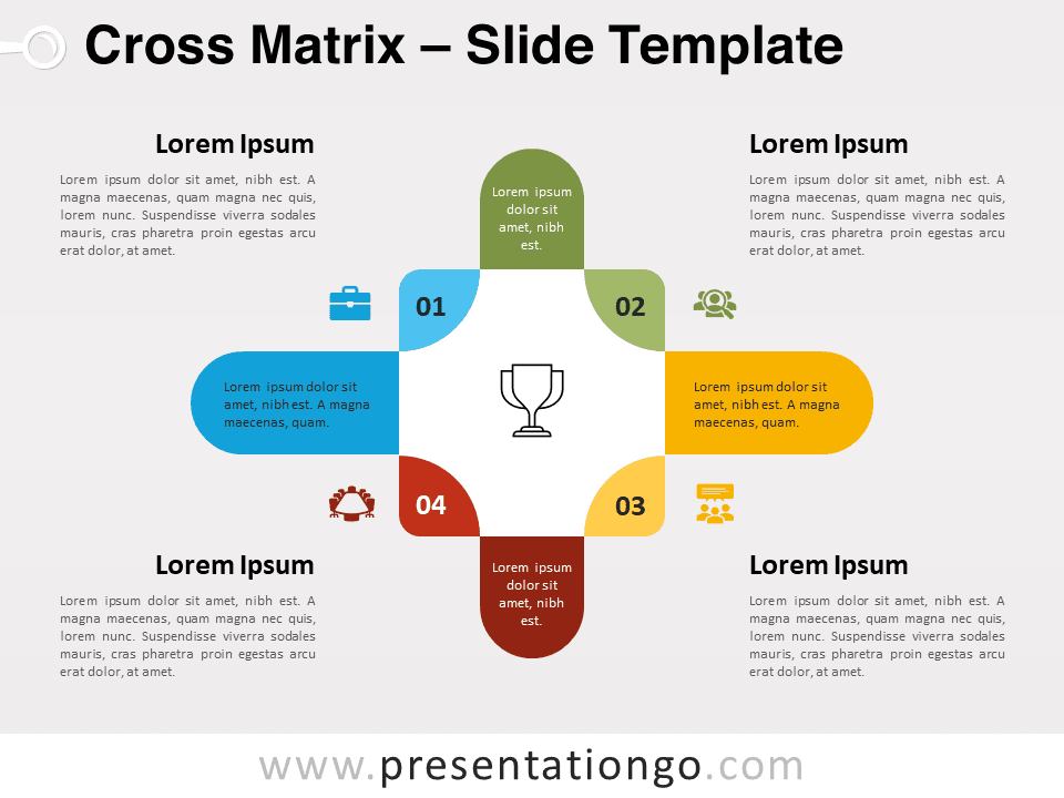 Matriz de Cruz Diagrama Gratis Para PowerPoint Y Google Slides