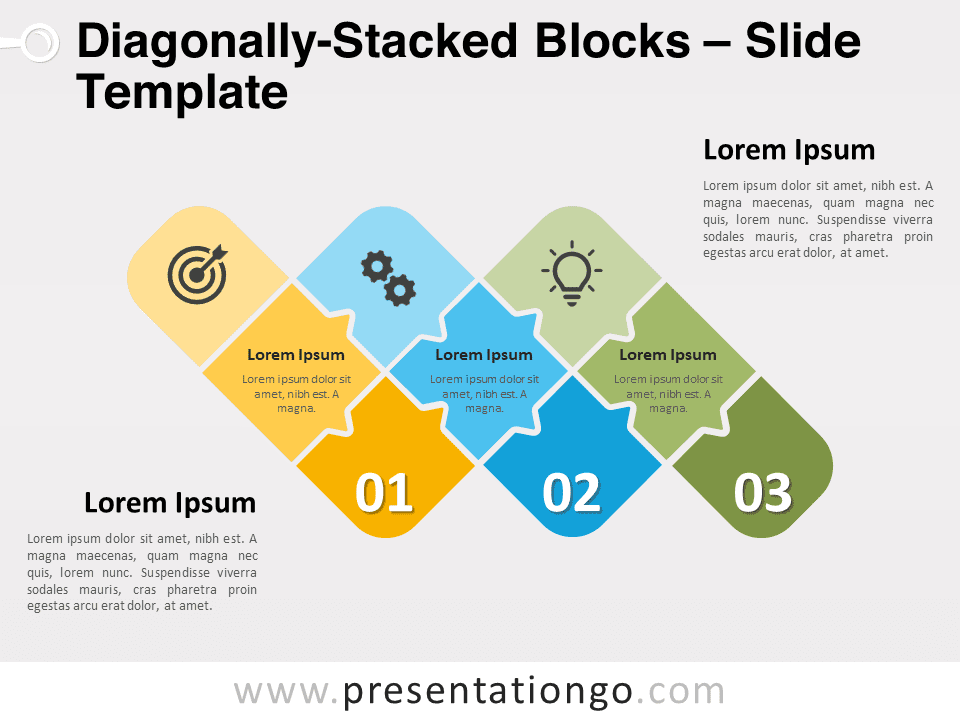 Bloques Apilados Diagonalmente - Gráfico Gratis Para PowerPoint Y Google Slides
