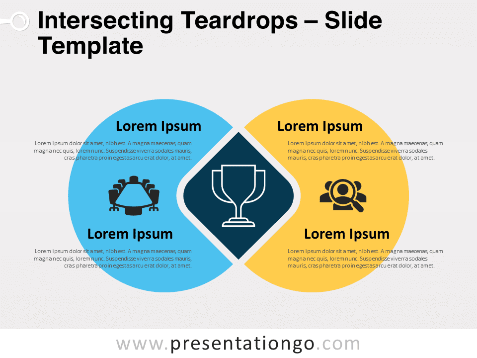Gotas de Lágrimas Intersectadas - Diagrama Gratis Para PowerPoint Y Google Slides