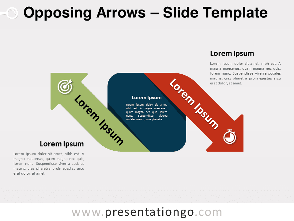 Flechas Opuestas Gráfico Gratis Para PowerPoint Y Google Slides