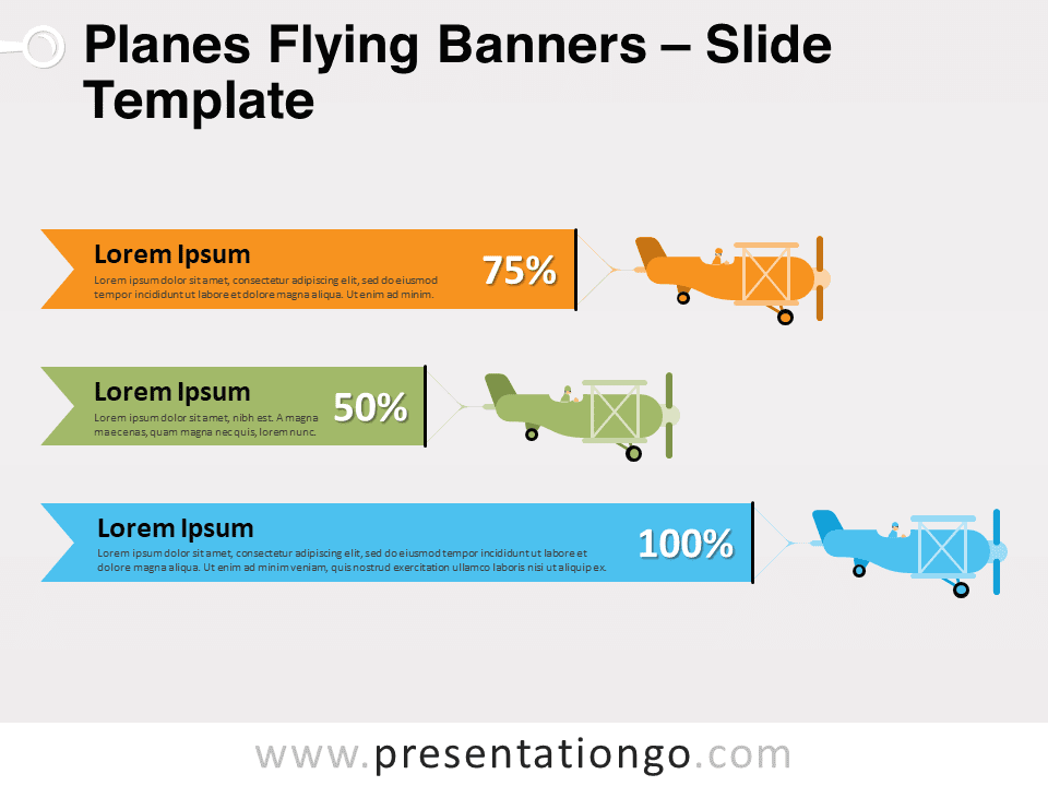 Banderas Voladoras de Aviones - Gráfico Gratis Para PowerPoint Y Google Slides