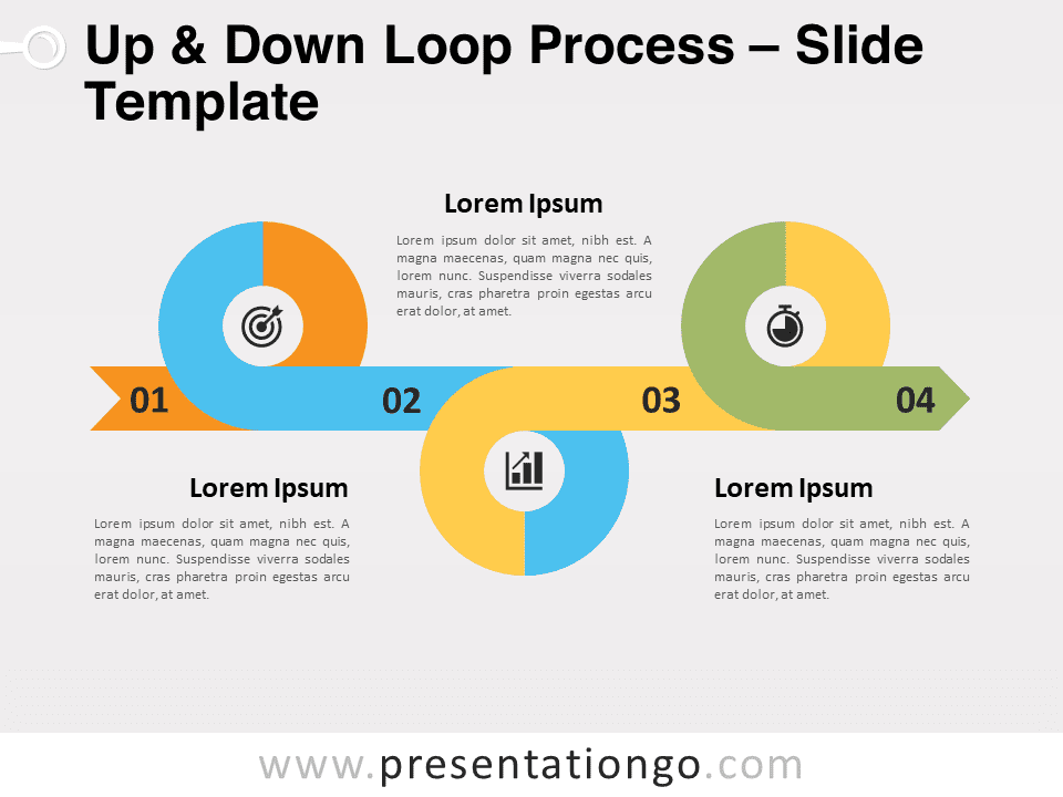 Proceso de Bucle Hacia Arriba Y Abajo - Gráfico Gratis Para PowerPoint Y Google Slides
