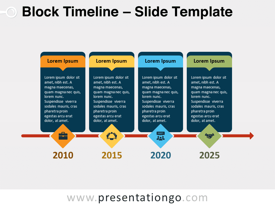 Diagrama de Bloque de Línea de Tiempo Gratis Para PowerPoint Y Google Slides