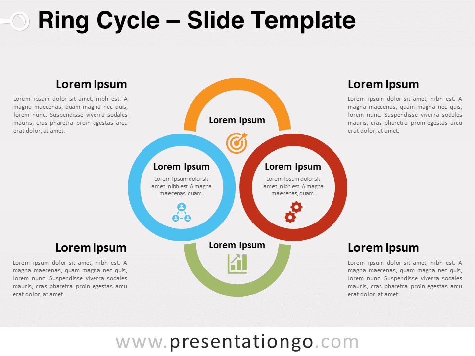 Ciclo de Anillos Diagrama Gratis Para PowerPoint Y Google Slides