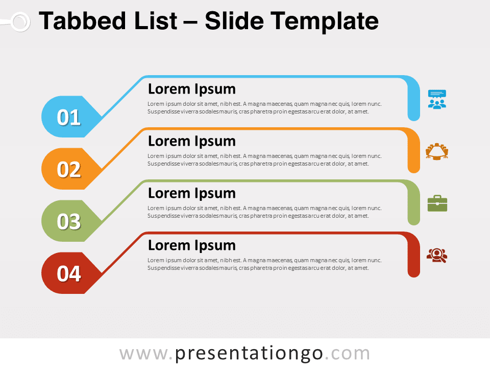 Lista Con Pestañas Gráfico Gratis Para PowerPoint Y Google Slides