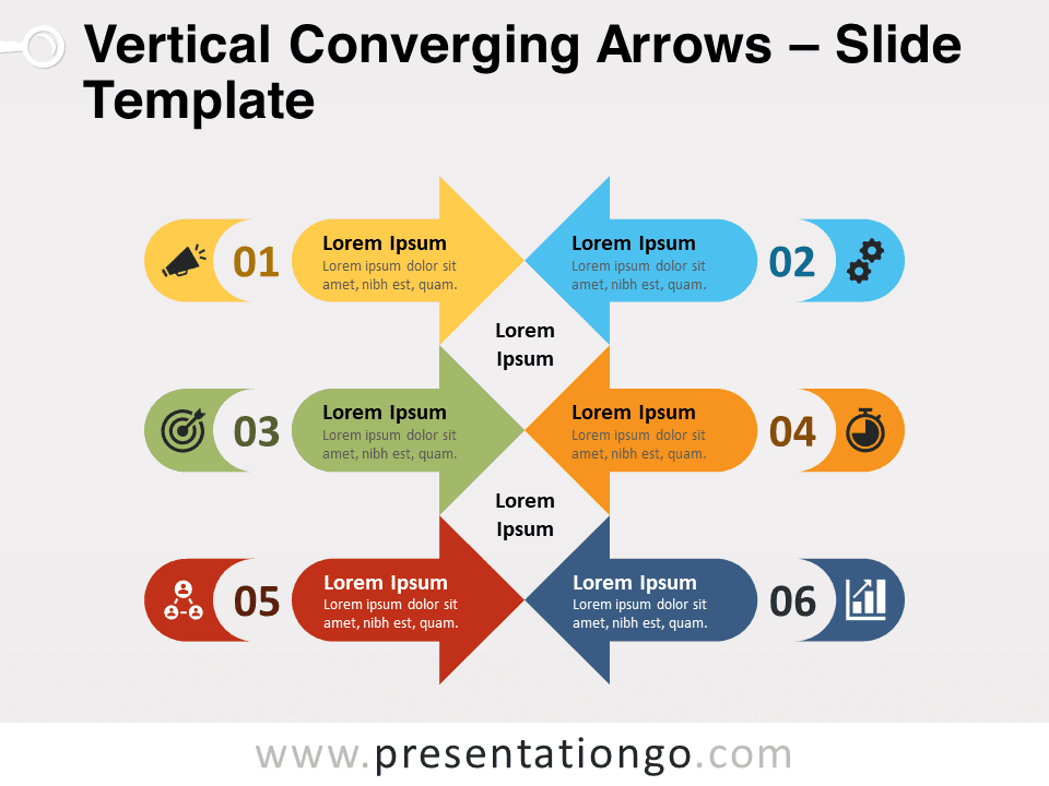 Flechas Convergentes Verticales - Gráfico Gratis Para PowerPoint Y Google Slides