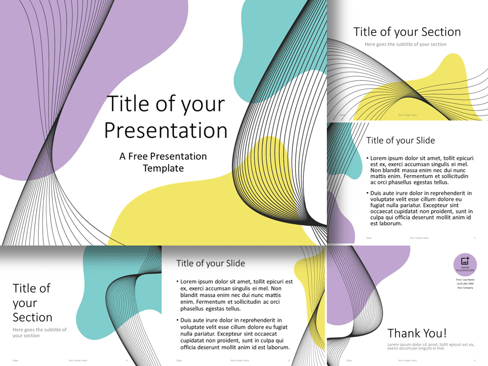 Plantilla Gratis de Líneas Onduladas Memphis Para PowerPoint Y Google Slides