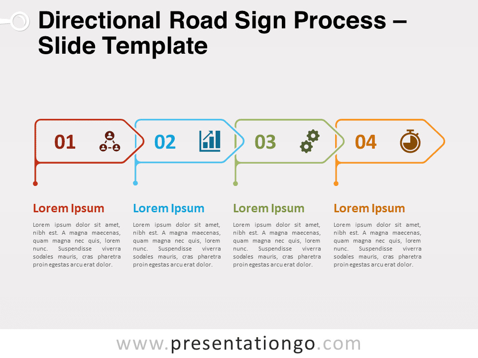 Proceso de Señales de Tráfico Direccionales - Gráfico Gratis Para PowerPoint Y Google Slides