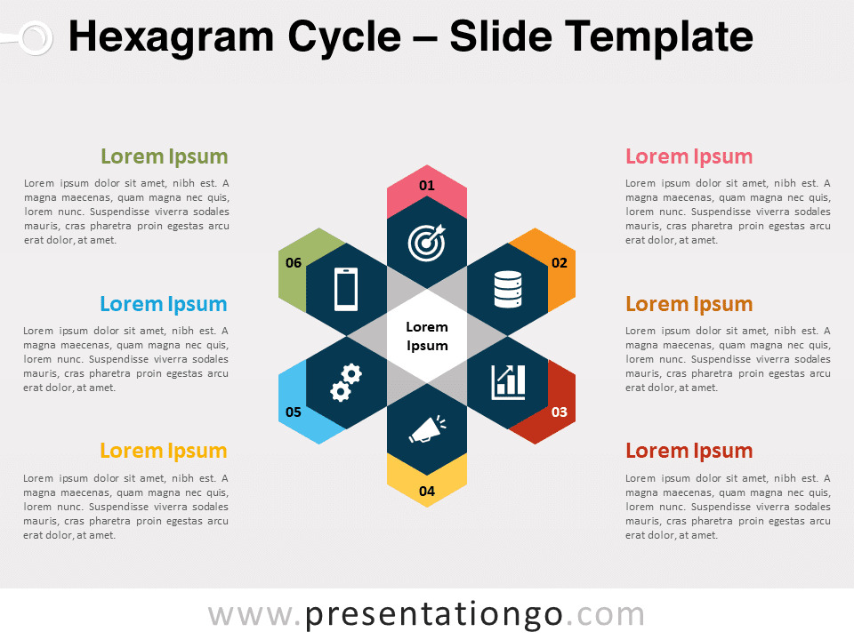 Ciclo de Hexagrama - Diagrama Gratis Para PowerPoint Y Google Slides