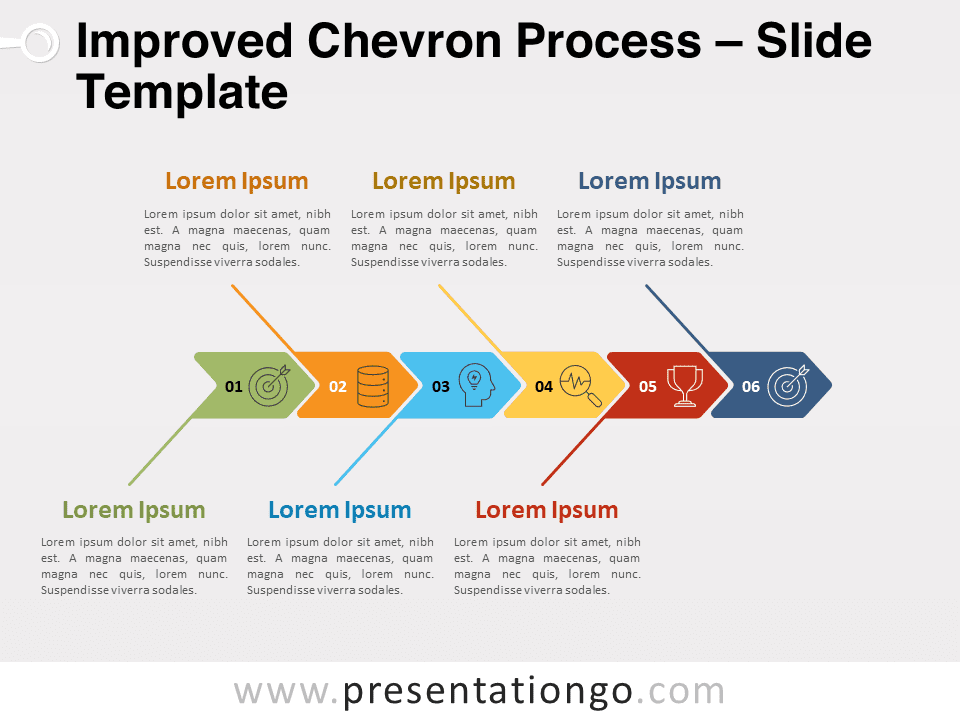 Proceso de Chevron Mejorado - Diagrama Gratis Para PowerPoint Y Google Slides