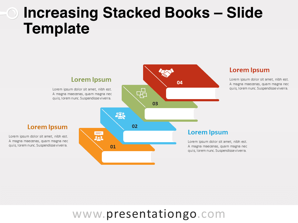 Libros Apilados en Aumento Gráfico Gratis Para PowerPoint Y Google Slides