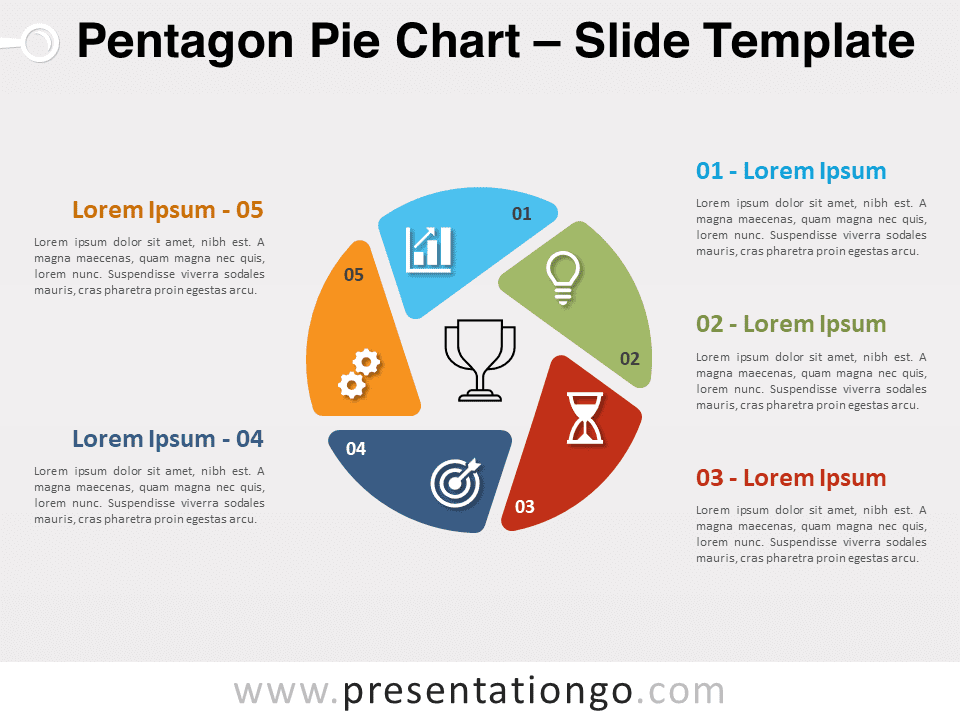 Gráfico Circular de Pentágono - Diagrama Gratis Para PowerPoint Y Google Slides