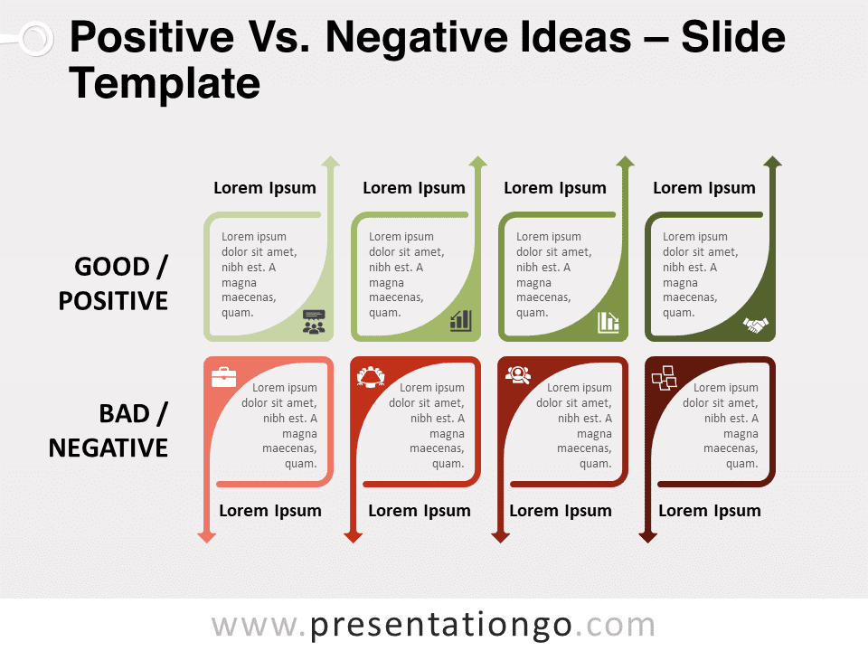 Ideas Positivas vs. Negativas - Gráfico Gratis Para PowerPoint Y Google Slides