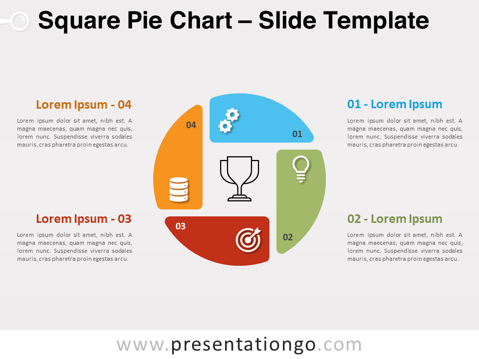 Gráfico de Sectores Cuadrado - Diagrama Gratis Para PowerPoint Y Google Slides