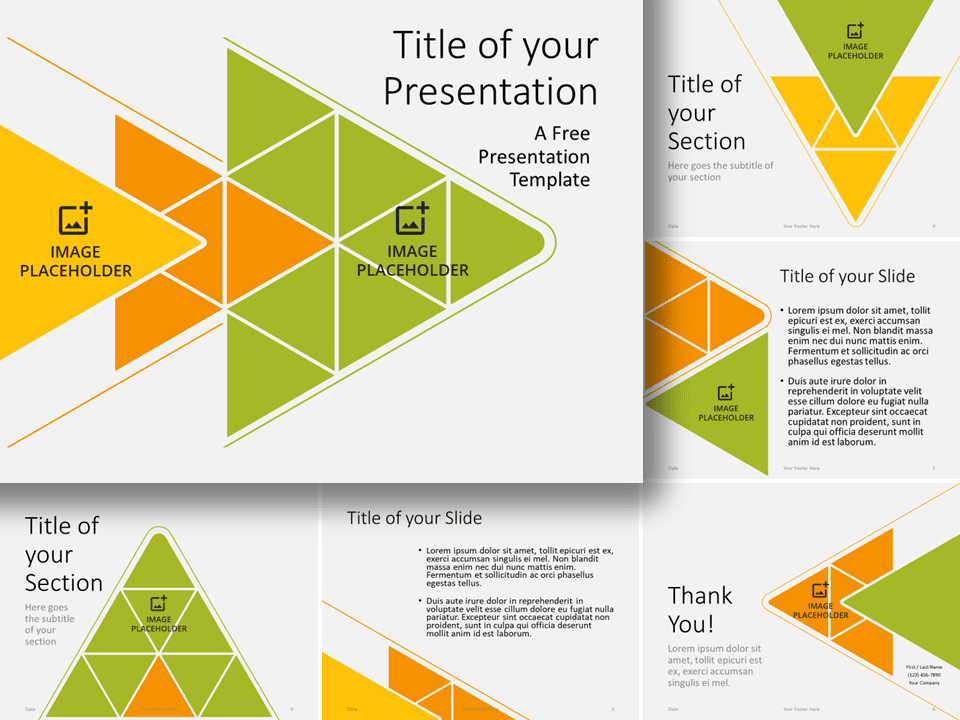 Plantilla Gratis de Mosaico de Triángulos Para PowerPoint Y Google Slides