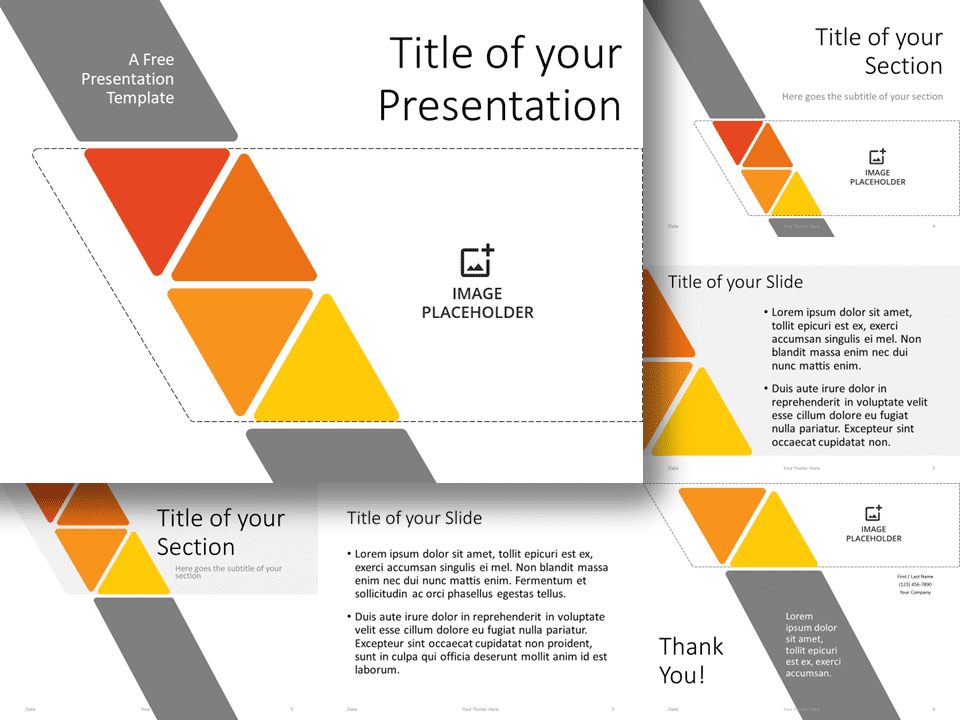Plantilla Gratis de Triángulos Diagonales Para PowerPoint Y Google Slides