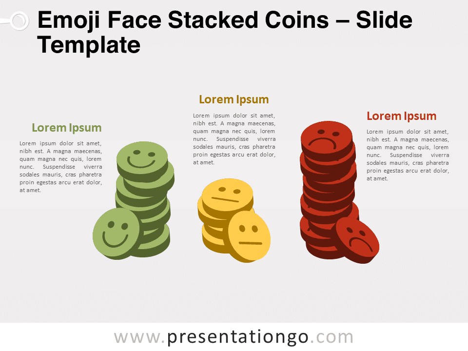Monedas Apiladas de Emoticonos - Gráfico Gratis Para PowerPoint Y Google Slides