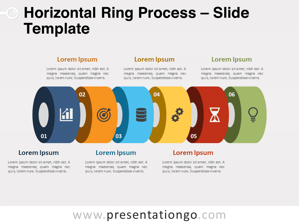 Anillo Horizontal de Proceso - Diagrama Gratis Para PowerPoint Y Google Slides
