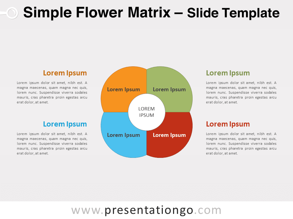 Matriz de Flores Simple Diagrama Gratis Para PowerPoint Y Google Slides